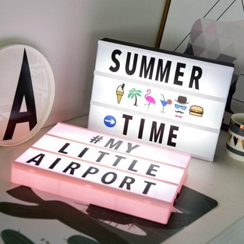 Home Decoration Letter DIY Light Box Black White Color Letter Card Combination Luminous A4 Light Box Christmas Party Supplies