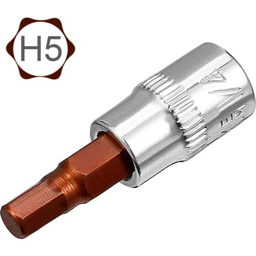 UXCELL 2Pcs S2 Steel H5 Hexagon Size Hex 1/4-Inch Drive Bit Socket for Superior Hardness Great Rust Resistant