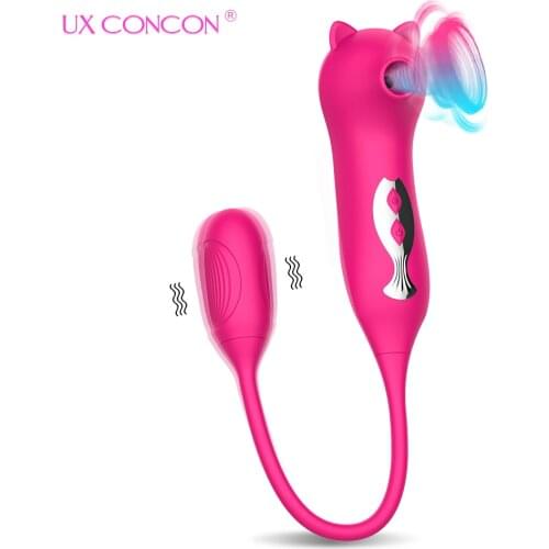 Clitoral Sucking Vibrator Sex Toys for Women Abults 2 In 1 G-spot Vibrating Egg Clit Sucker Clitoris Stimulator Rechargeable