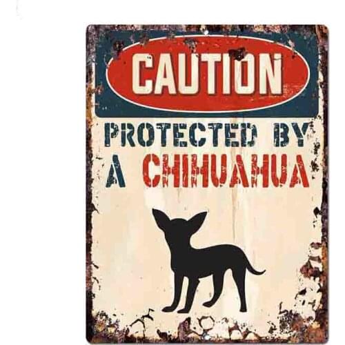 Funny Caution Protected By Chihuahua Warning Lovely KK Dog Pet Car Window Cover Scratches Car Sticker Pvc 13cm X 10cm