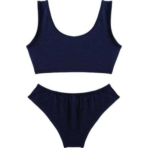 Women Japanese Schoolgirl Anime Student Role Play Costume Lingerie Set Sleeveless Sexy Half Cup Vest Crop Top Briefs Underwear