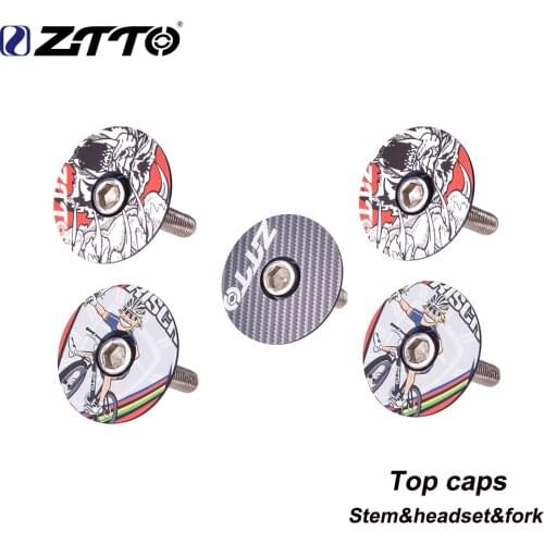 ZTTO 1-1/8" MTB Headset Screws Top Cap Cover Aluminum Alloy Threadless Headset fork Parts Mountain Road Bicycle Bowl Stem caps