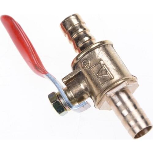 1/4 Hose Barb 6mm-10mm Hose Barb Inline Brass Water Oil Air Gas Fuel Line Shutoff Ball Valve Pipe Fittings