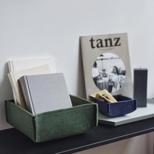 1pc Felt Storage Basket Living Room Tea Table Sundries Storage Basket Cloth Felt Storage Box Bedroom Socks Storage Basket