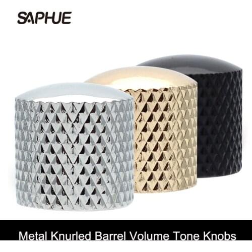 100Pcs Metal Dome Tone Tunning Knobs Volume Control Buttons for Electric Guitar Bass Chrome/Black/gold ,Diameter 18mm