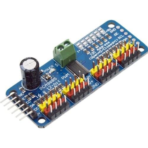 16-Channel 12-bit PWM/Servo Driver - I2C interface - PCA9685 for Arduino Raspberry Pi DIY Servo Shield Module