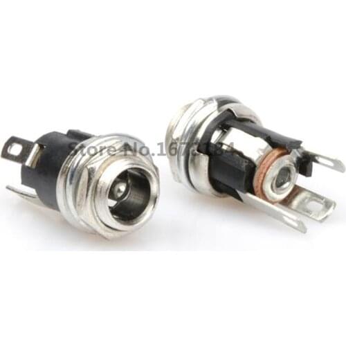 20PCS/Lot DC-025M DC025M Power DC Socket/Jack connector With Nut DC5.5*2.1 5.5*2.1MM