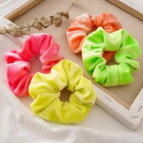 40pcs/lot bright color elastic hair bands scrunchies ponytail donut velvet seamless hair bands for hair accessories wholesale