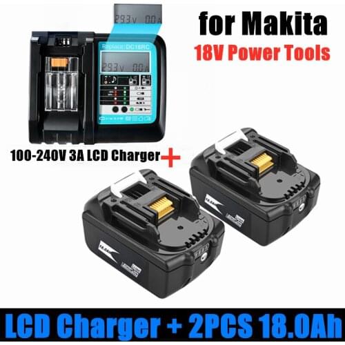 BL1860 Rechargeable Battery 18 V 18000mAh Lithium ion for Makita 18v Battery BL1840 BL1850 BL1830 BL1860B LXT 400 + 3A Charger