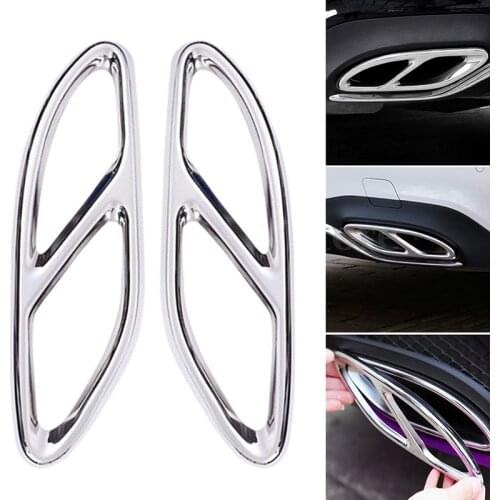Car Accessories Car Exhaust tip Decoration For Mercedes-Benz GLC300 Modified parts Exhaust Pipe Cover Trim Stainless Steel