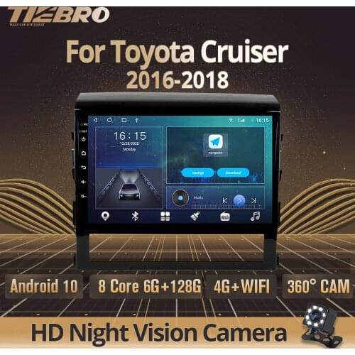 2DIN Android10 Car Radio For Toyota Land Cruiser LC200 2016-2018 GPS Navigation Stereo Receiver Auto Radio Bluetooth Player IGO