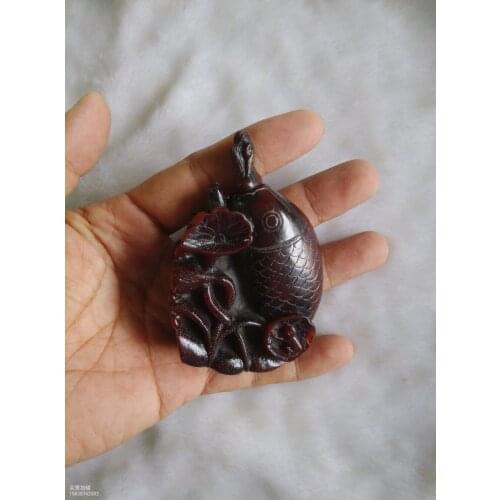 Collection old rhinoceros horn bone snuff bottle, Fish jumping on Lotus, best adornment & collection, free shipping