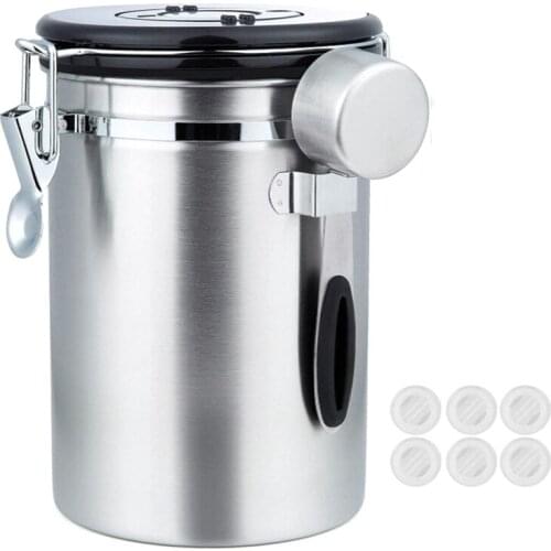 Coffee Cans Airtight 1.8L Coffee Bean Container,Storage Can with Date Tracker,CO₂ Valve for Coffee,Coffee Bean,Sugar,Etc