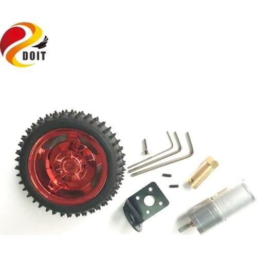 DOIT One Set Accessory for Robot Car Chassis with 1pcs 85mm Wheel Width 31mm+ Motor + Copper Coupling+ Motor Bracket DIY RC Toy