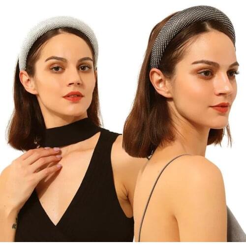 Colorful Hair Accessories Wide Edge Hair Band Full Resin Crystal Rhinestone Headband for Ladies