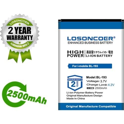 LOSONCOER Battery 2500mAh BL-193 Battery For I-mobile BL-193 Mobile Phone