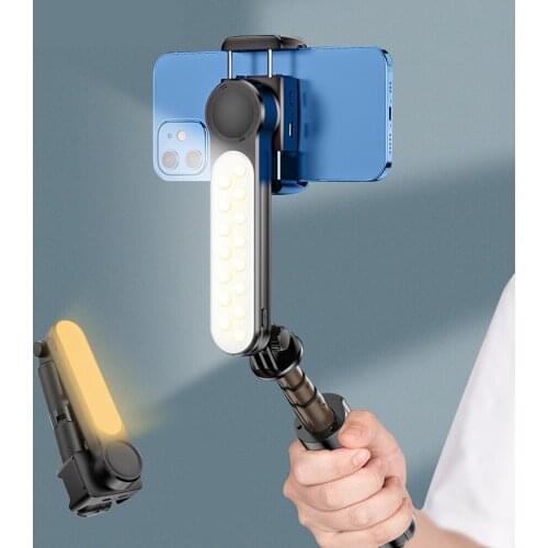 Mini Phone Stabilizer Handheld With LED Ring Light Gimbal Stabilizers Bluetooth Selfie Stick Tripod Phone Holder Accessories