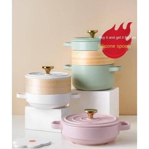 Multi-function ceramic pot for cooking pots set Casserole stew soup Household gas The large capacity Bamboo steamer cookware