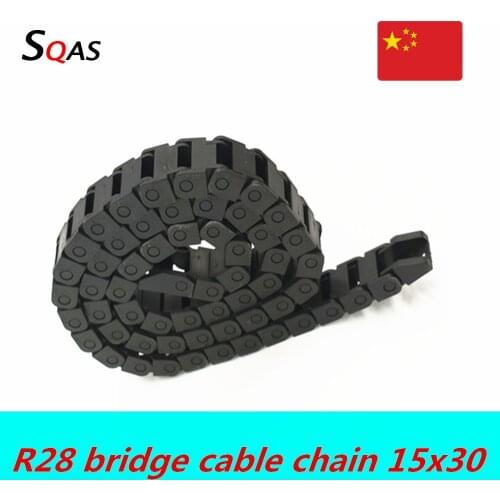R28 Bridge Cable Chain 15mm height 30mm width 15*30 Wire Transmission Carrier Plastic Drag Towline For CNC Engraving Machine