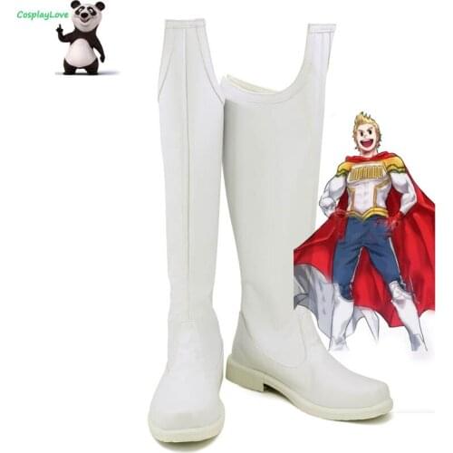 My Hero Academia Boku no Hero Academia Mirio Togata White Cosplay Shoes Boots Custom Made CosplayLove