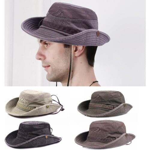 New Fishermans Folding Hat Sun Hat Cotton Embroidery Sun Protection Wide Brim Bucket Hat Summer Outdoor Safari Boonie Hat