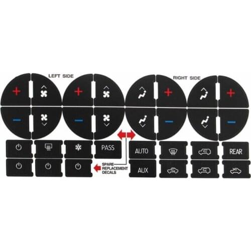 PVC Car Buttons Stickers Repair AC Dash Button For GM Tahoe Suburban Avalanche