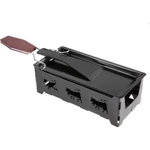 Portable Non-Stick Metal Cheese Raclette Oven Grill Plate Rotaster Baking Tray Stove Set Home Kitchen Baking Tool 2021