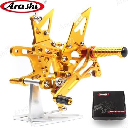 ARASHI ZX10R / ABS 2019 2018 2017 2016 QS CNC Adjustable Foot Pegs For KAWASAKI Ninja ZX-10R ZX 10R 1000 Foot Rearset Motorbike