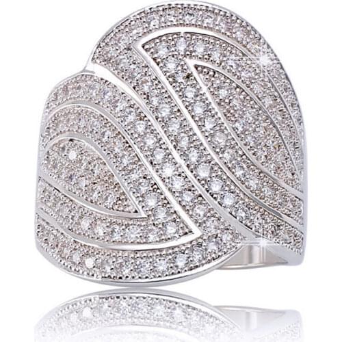 Victoria Size5-10 Deluxe Jewelry 10kt white gold filled Simulated stones CZ Gem Pave Wedding Engagement Ring for men women Gift