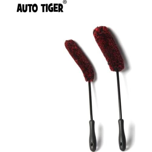 AUTO TIGER Car Wheel Cleaning Brush Flexible Long Handle High Quality Wool Car Rim Brush Car Tire Cleaning Brush