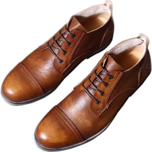 Luxury Men Shoes Round Toe Genuine Leather Dress Shoes Formal Business Oxford Shoes for Men Zapatos Hombre Flats, Big Sizes 44