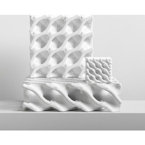 Creativity Wave Line Hollow Ceramic Cube Decoration Firgurines Decoration Hotel Living Room Home Decoration Crafts Ornaments