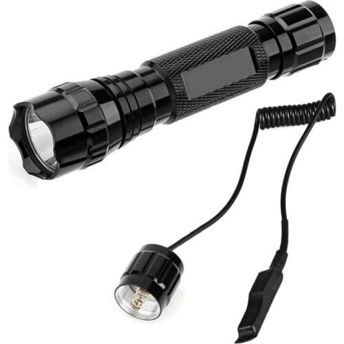 WF-501B 1-mode LED Flashlight 18650 Torch 1000lm White Light T6 LED Lamp w/ Tactical Switch Remote Control Pressure Tail Switch
