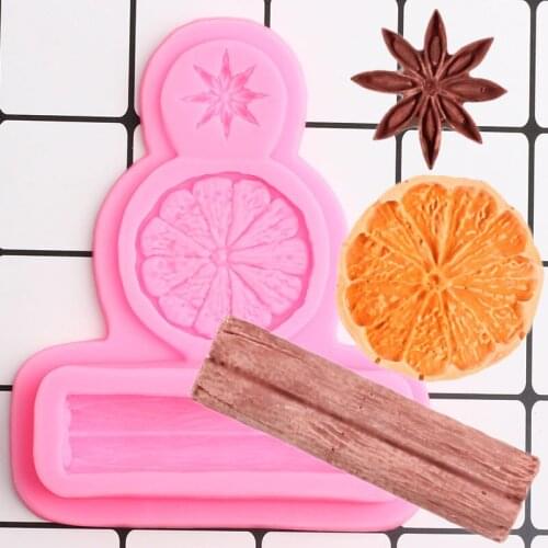 Star Anise Cinnamon Lemon Silicone Mold Chocolate Baking Fondant Molds Cupcake Topper Cake Decorating Tools Candy Clay Moulds