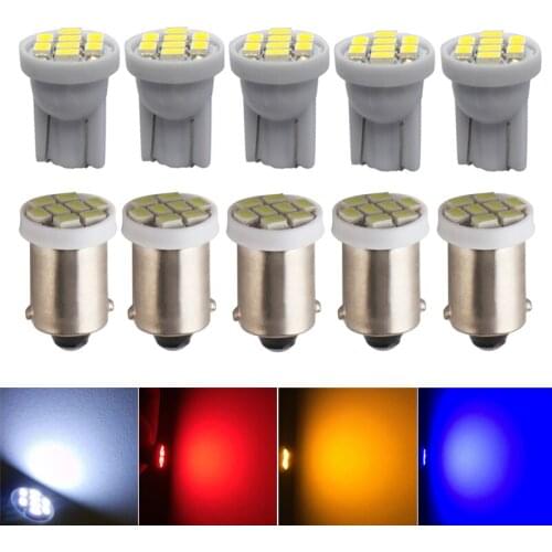 1 set 10pcs DC 6V 6.3V BA9S T4W T10 W5W #555 No polarity Pinball Game Machine Light Bulb 8SMD 1206 Green White Red Blue DC6V