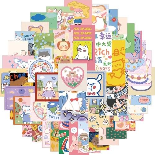 10/30/50pcs Cartoon Cute Animal Stickers Decals For Diary Scrapbook Phone Suitcase Laptop Bike Luggage Car Sticker Toy For Kids