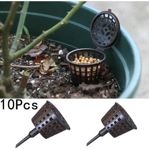 10Pcs Bonsai Fertilizer Box Bonsai Tool Fertilizer Cover Basket Box Dome Case Plastic Plant Bug Portable Nursery Pots Garden