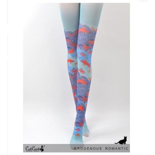 2020 New Arrival! Fashion Spray Squid Vintage Printing Pantyhose