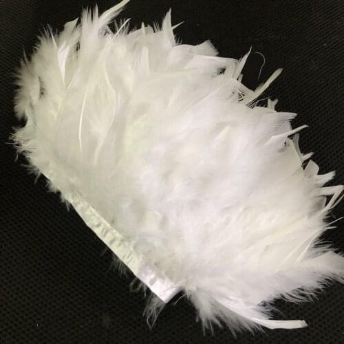 2021 Hot 4-10 Meters White Turkey Feather Fringes 10-15CM Width DIY Natural Feathers Trim Lace For Wedding Carnival Decorations