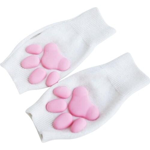 3d silicone cat paw gloves socks socks cute kitten fingerless gloves pawpads gloves female girls christmas halloween cosplay