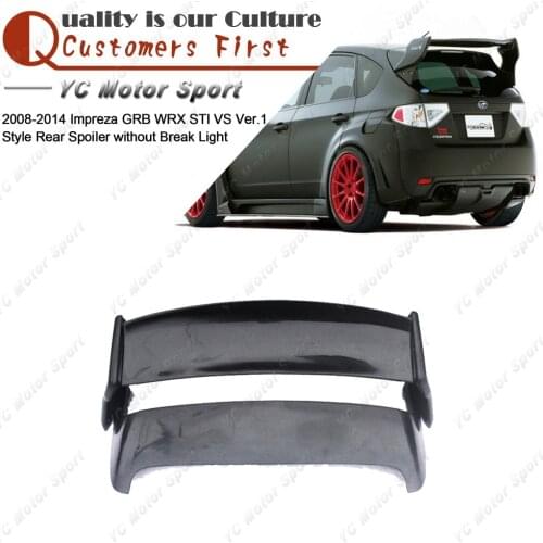 Car Accessories FRP Fiber Glass VS Style Rear Spoiler without Break LightFit For 2008-2014 Impreza GRB WRX STI Trunk Wing