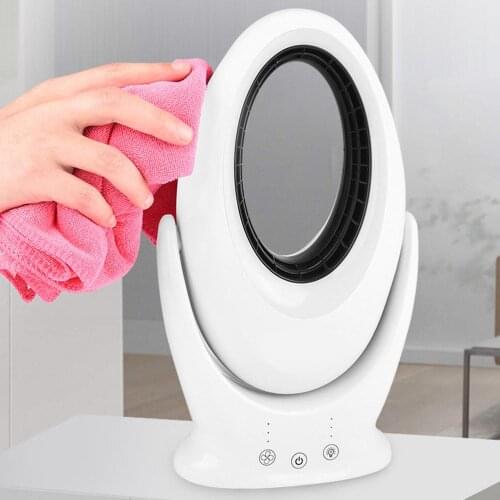 Bladeless Fan With 7 Color LED Nihgt Light USB Rechargeable Silent Table Fan Outdoor Home Electric Fan Air Cooler High Quality