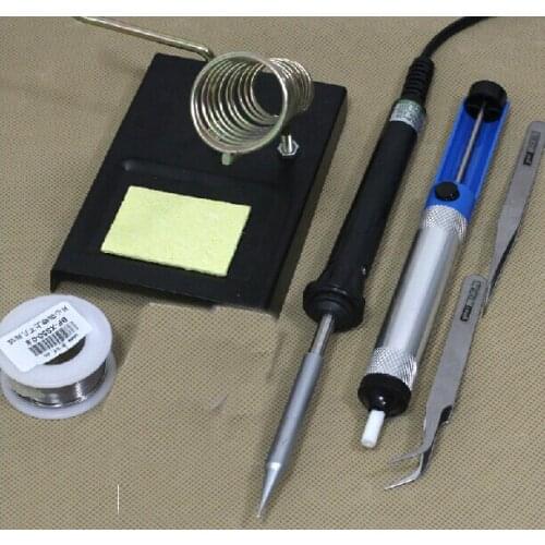 Free shipping 50 Watts Electric Soldering Iron Solder Tool Kits with EU plug solder tool kit tin extrator Physics tools