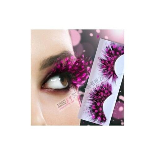 Freeshipping new arrival charming hand make false eyelash turquoise ultra long natural feather party eyelases make up extension