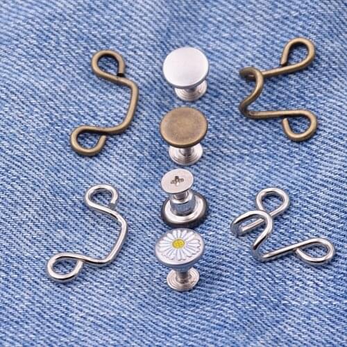 Nail-free Waist Buckle Adjustable Snap Button Adjust Waist Removable Retractable Nailfree Pant Clothing Metal Button Sewing 25mm