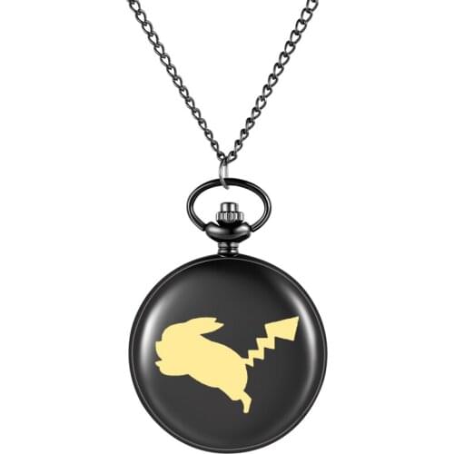 Pokemon Pikachu Watch Anime Gengar Fairy Ball Pocket Watch Necklace Pendant Children Students Clocks and Watches