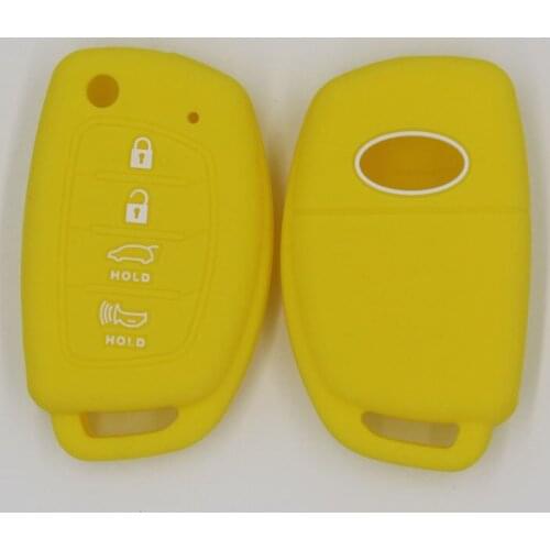 3PC silicone rubber car key case cover set shell For Hyundai I45 Ix35 I40 Elantra Sonata Mistra Santa F Tucson 4BTNS Fodling Key