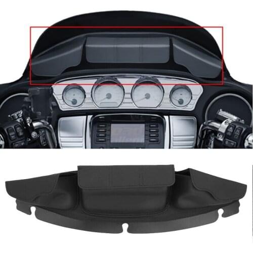 Black Motorcycle 3-Pocket Pouch Windshield Bag Batwing Fairing Bags For Harley Touring Electra Street Glide Ultra Limited 14-UP