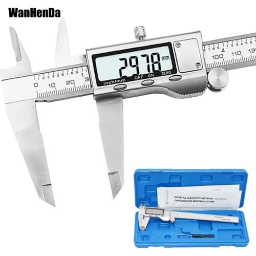 Stainless steel Digital Vernier Caliper LCD Electronic Caliper Metal Micrometer 0-150mm/200mm/300mm Measuring tool calipers