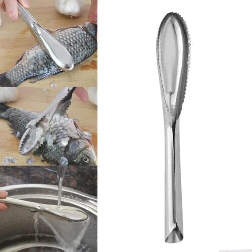Fishing Tools Stainless Steel Fish Scale Remover Cleaner Scaler Scraper Kitchen Peeler Tool